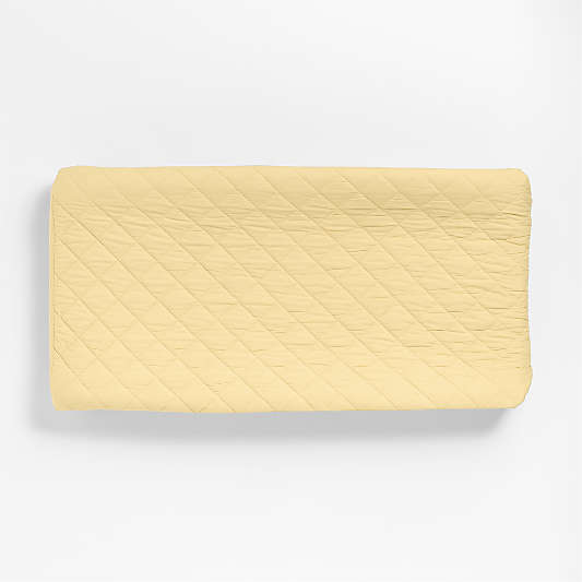 Cozy Cloud Straw Yellow Washed Organic Cotton Baby Changing Pad Cover