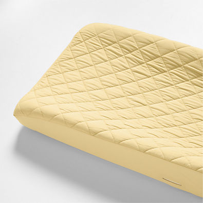 View Cozy Cloud Straw Yellow Washed Organic Cotton Baby Changing Pad Cover details