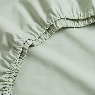 View Cozy Cloud Muted Teal Washed 100% Organic Cotton Baby Crib Fitted Sheet details