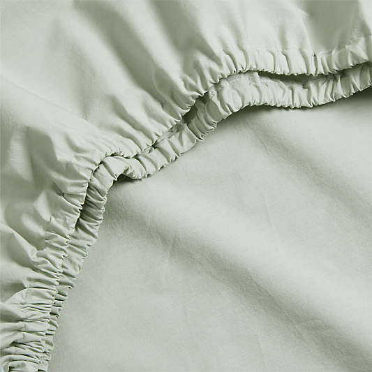 Cozy Cloud Muted Teal Washed 100% Organic Cotton Baby Crib Fitted Sheet