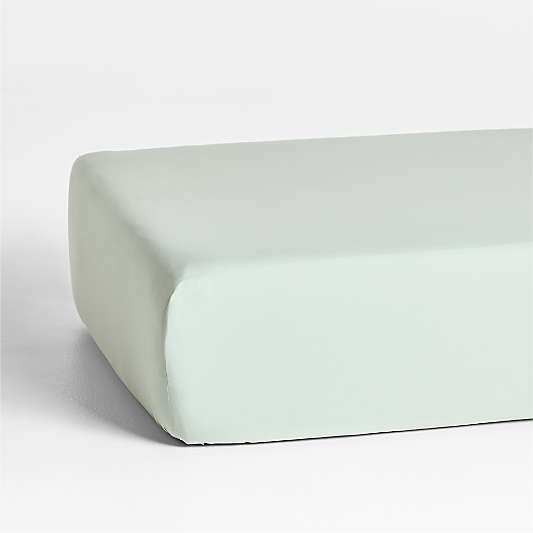 Cozy Cloud Muted Teal Washed 100% Organic Cotton Baby Crib Fitted Sheet