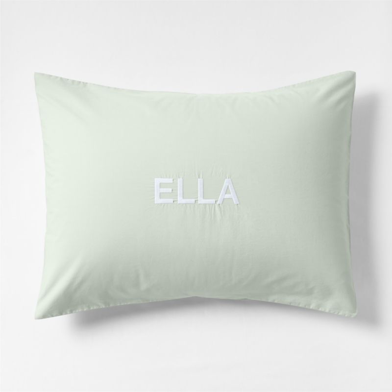 Cozy Cloud Muted Teal Washed Organic Cotton Kids Pillow Sham - image 2 of 4