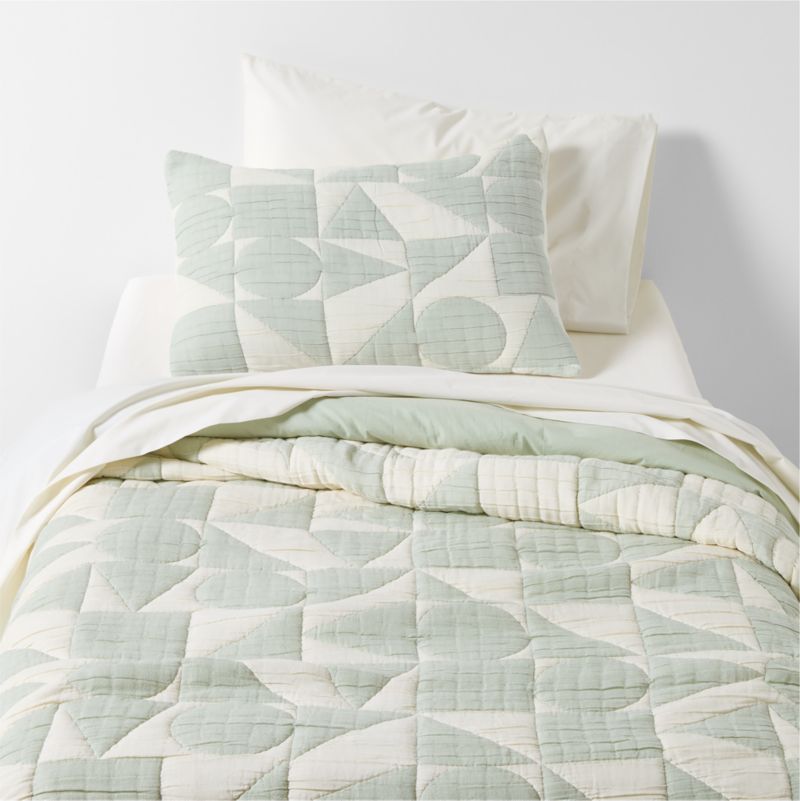 Cozy Cloud Muted Teal Washed Organic Cotton Kids Full/Queen Duvet Cover - image 1 of 6