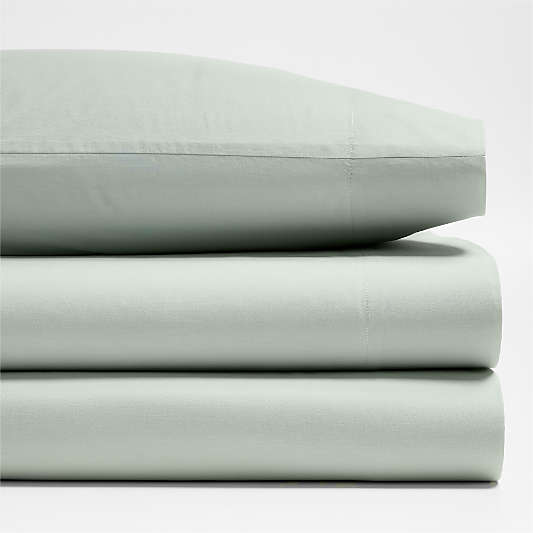 Cozy Cloud Muted Teal Washed Organic Cotton Kids Queen Sheet Set