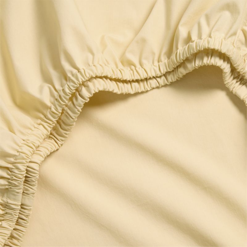 Cozy Cloud Straw Yellow Washed Organic Cotton Baby Crib Fitted Sheet - image 3 of 4