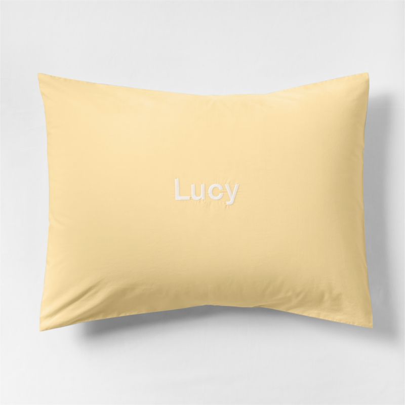 Cozy Cloud Straw Yellow Washed Organic Cotton Kids Pillowcase - image 1 of 3