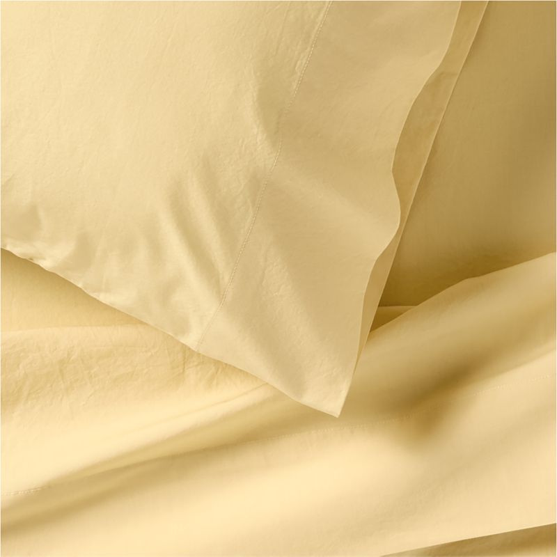 Cozy Cloud Straw Yellow Washed Organic Cotton Kids Full/Queen Duvet Cover - image 2 of 4