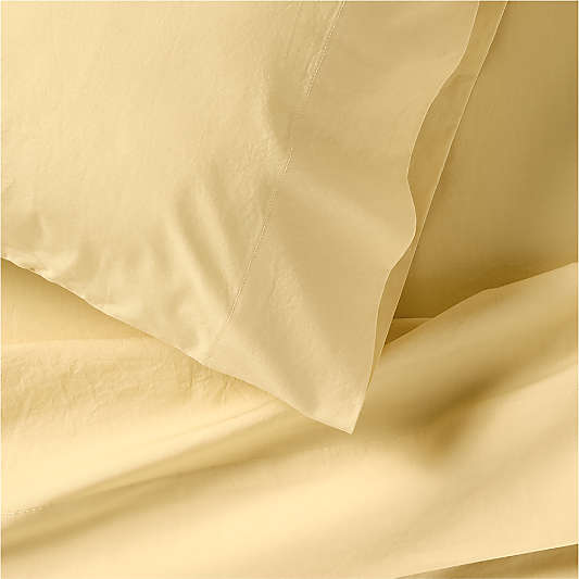 Cozy Cloud Straw Yellow Washed Organic Cotton Kids Full Sheet Set