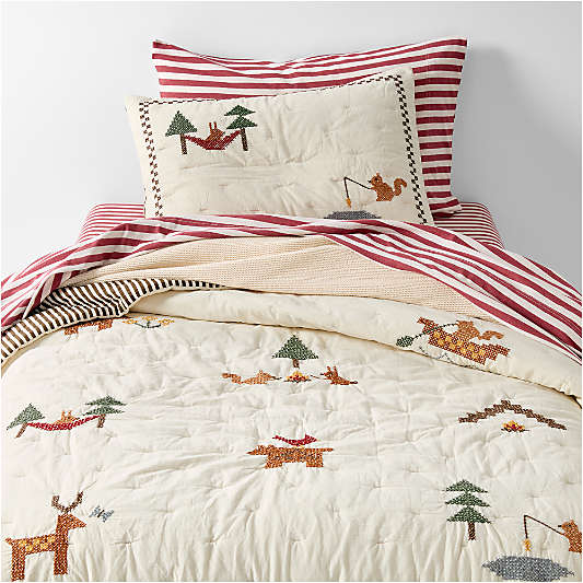 Cozy Camper Organic Cotton Voile Kids Quilt Duvet Bedding Set