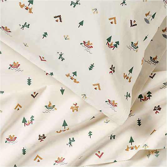 Cozy Camper 100% Organic Cotton Voile Kids Twin Sheet Set