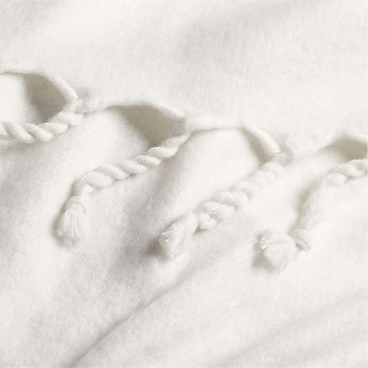 Cozy Fringe 70"x55" Arctic Ivory Throw Blanket