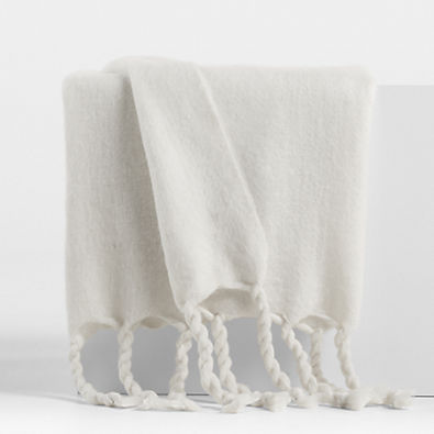 View Cozy Fringe 70"x55" Arctic Ivory Throw Blanket details