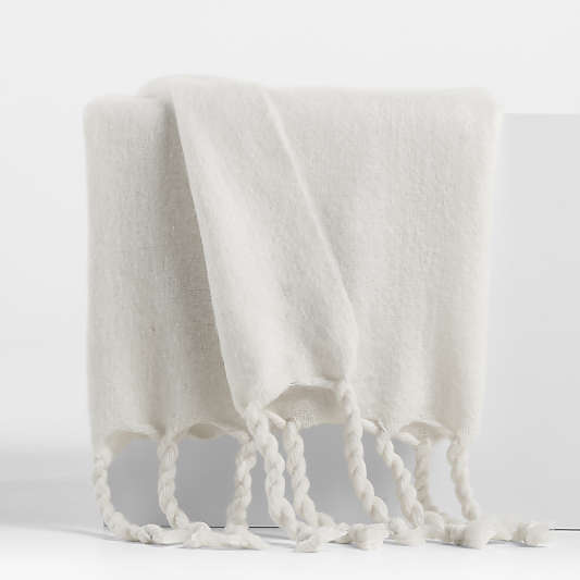 Cozy Fringe 70"x55" Arctic Ivory Throw Blanket