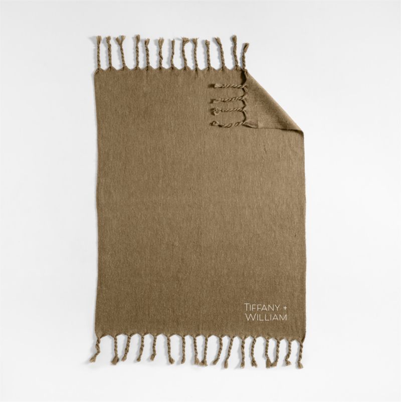 Cozy Fringe 70"x55" Camel Tan Throw Blanket - image 2 of 4