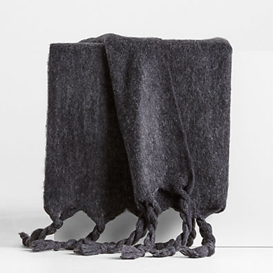 View Cozy Fringe 70"x55" Storm Grey Throw Blanket details