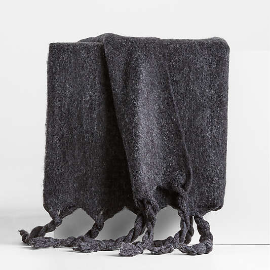 Cozy Fringe 70"x55" Storm Grey Throw Blanket