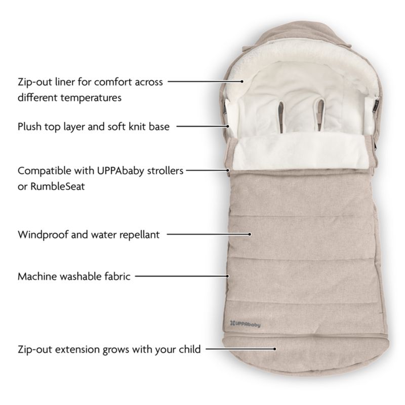 UPPAbaby ® CozyGanoosh Ada Sandstone Melange Stroller Footmuff - image 3 of 4