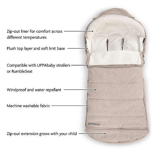 UPPAbaby ® CozyGanoosh Ada Sandstone Melange Stroller Footmuff