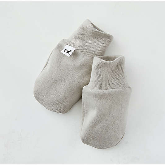 Cozy Cotton Organic Grey Baby Mittens