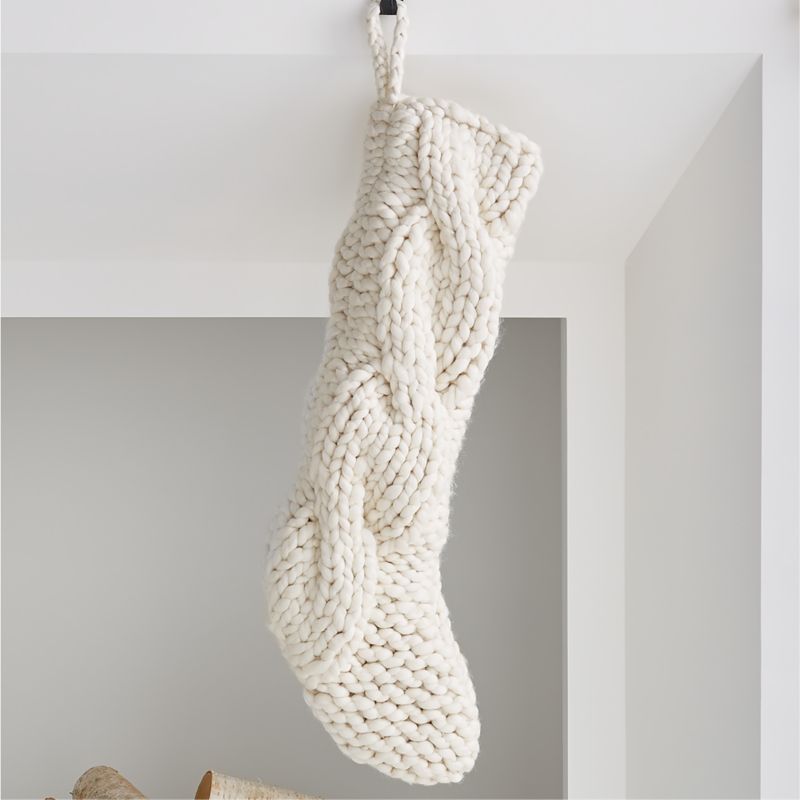 Ivory Cozy Knit Christmas Stocking - image 0 of 7