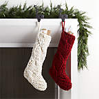 View Cozy Red Cable Knit Christmas Stocking - image 4 of 6