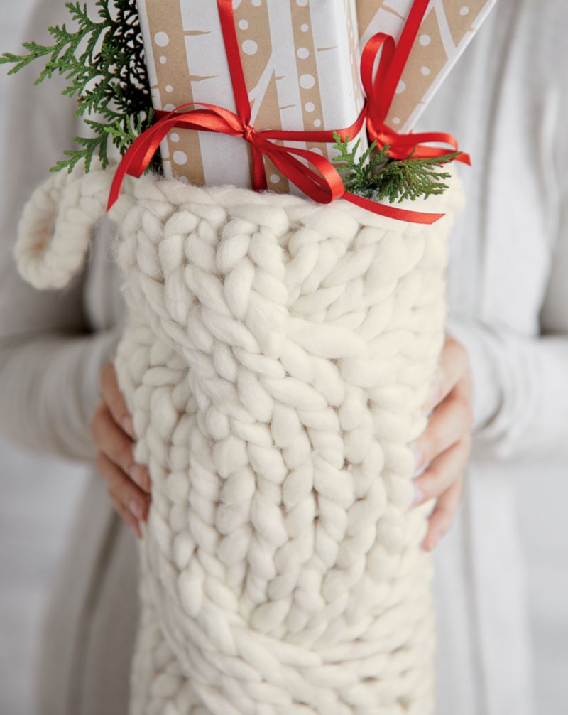 Ivory Cozy Knit Christmas Stocking - image 6 of 7