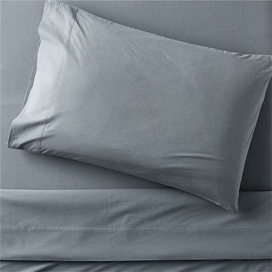 Cotton Blue Sheets | Crate & Barrel