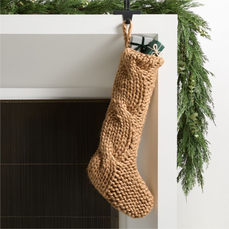 Tan Cozy Knit Christmas Stocking - image 0 of 6