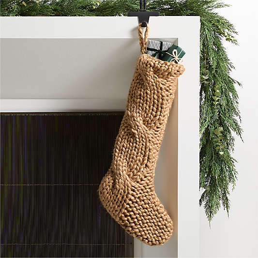 Tan Cozy Knit Christmas Stocking