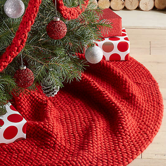 Cozy Weave Red Tree Skirt