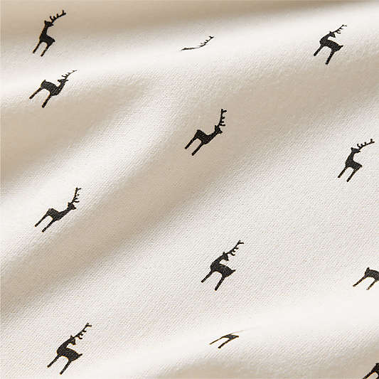 Cozysoft Organic Flannel Ink Black Reindeer Bed Sheet Sets