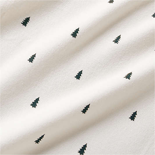 Cozysoft Organic Flannel Spruce Green Trees Full Bed Sheet Set