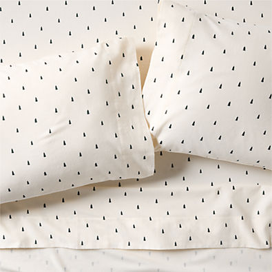 View Cozysoft Organic Flannel Spruce Green Trees Queen Bed Sheet Set details