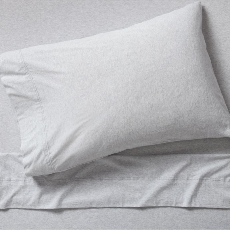 Cozysoft Organic Jersey Light Grey Twin/Twin XL Bed Sheet Set