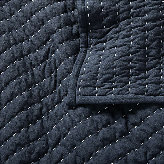 Cozysoft Organic Jersey Midnight Navy Blue King Quilt