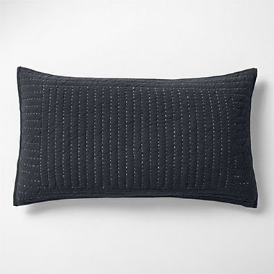View Cozysoft Organic Jersey Midnight Navy Blue King Quilted Bed Pillow Sham details