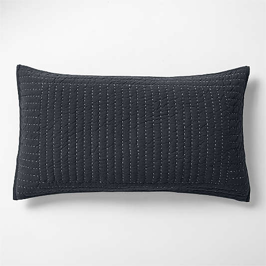 Cozysoft Organic Jersey Midnight Navy Blue King Quilted Bed Pillow Sham