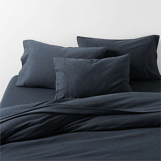 Cozysoft Organic Jersey Midnight Navy Duvet Covers and Shams