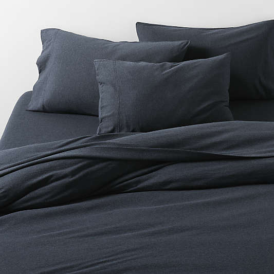 Cozysoft Organic Jersey Midnight Navy Duvet Covers and Shams