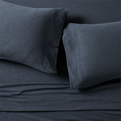View Cozysoft Organic Cotton Jersey Midnight Navy Blue King Bed Sheet Set details