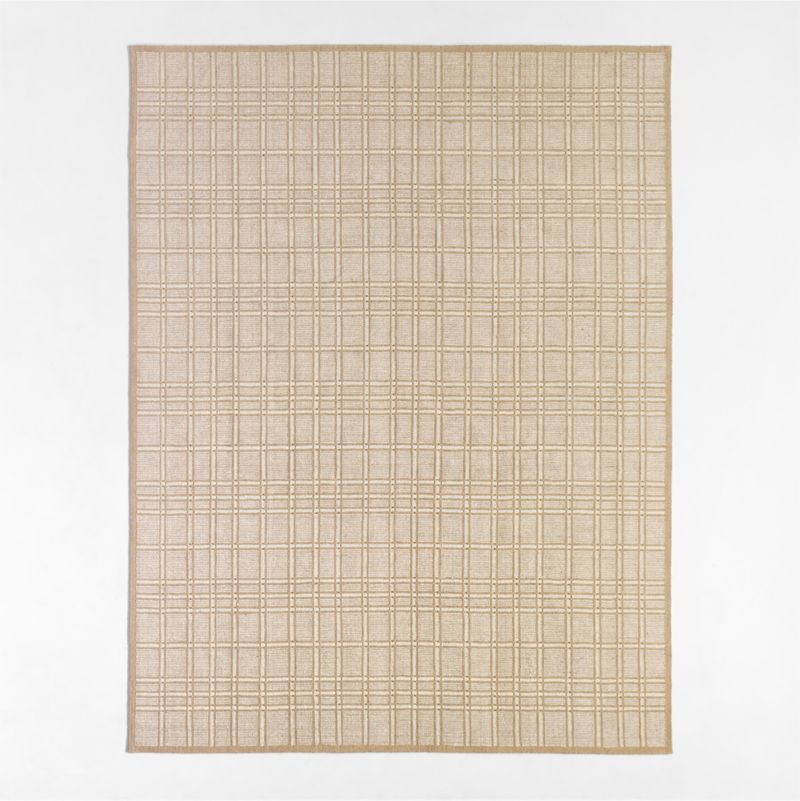 Copenhagen Jute Wool Blend Plaid Ivory Area Rug 8'x10' - image 1 of 4