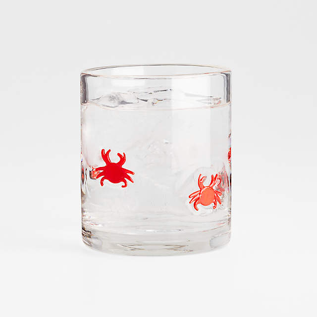 Crabs Glass Double Old-Fashioned Glass