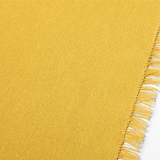 Craft 120" Saffron Yellow Organic Cotton Fringe Runner