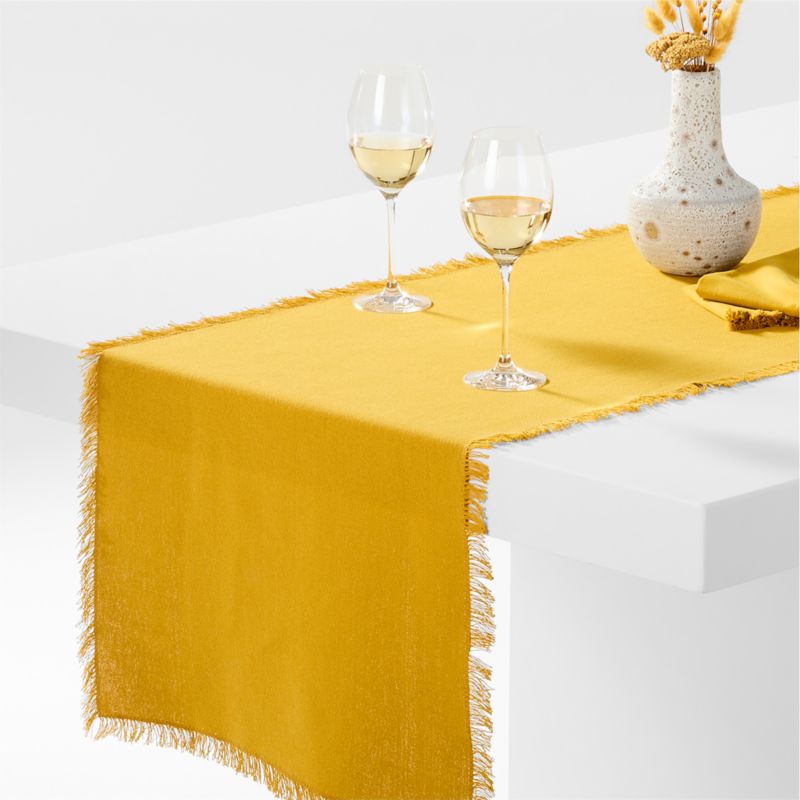 Craft 120" Saffron Yellow Organic Cotton Fringe Runner - image 0 of 2