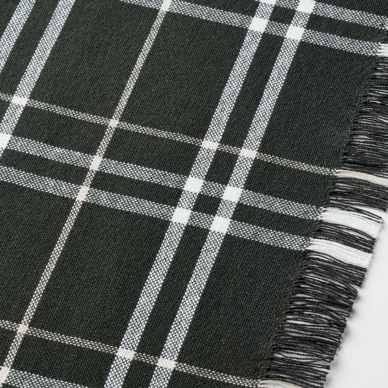 Craft 120" Green Plaid Organic Cotton Fringe Table Runner - image 3 of 4