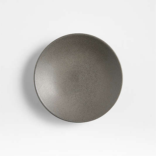 Craft Charcoal Round Stoneware Appetizer Plates with Black Stand, Set of 10