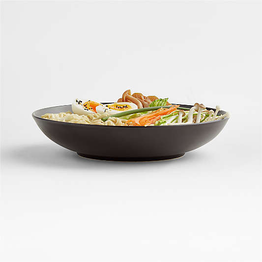 Craft Matte Black Stoneware Low Bowl