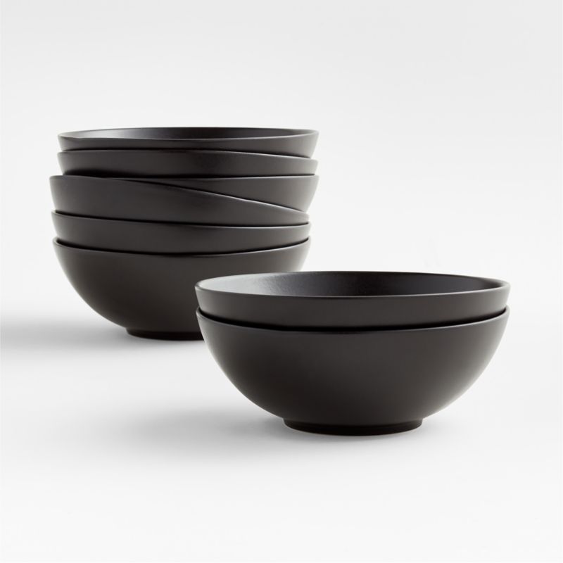 Crisp Modern Matte Black Soup/Cereal Bowl Set of 8 + Reviews