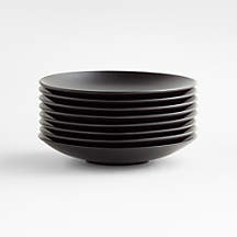 Craft Matte Black Stoneware Coupe Salad Plate + Reviews | Crate ...