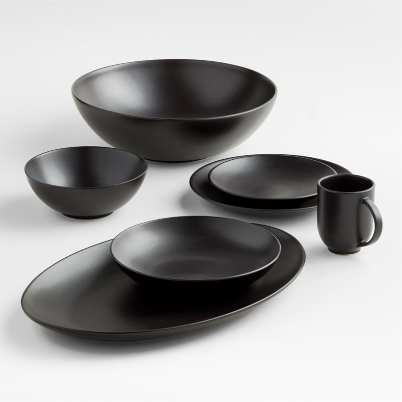 Craft Matte Black Stoneware Dinnerware Crate Barrel